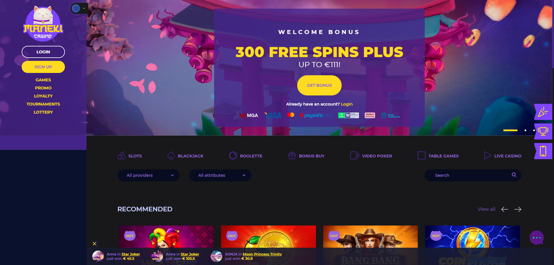 Maneki Casino Desktop screenshot