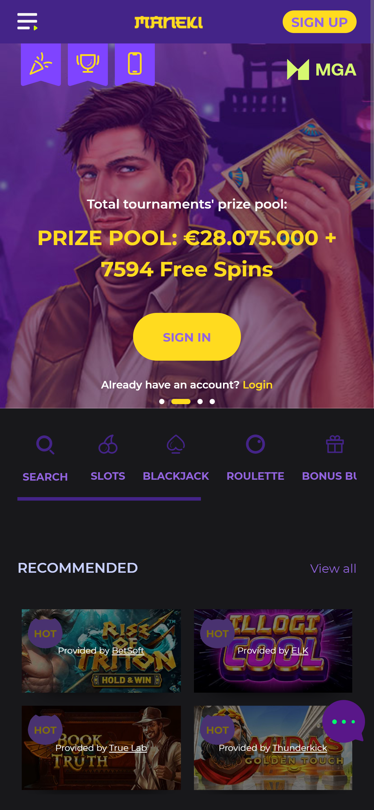 Maneki Casino Mobile screenshot